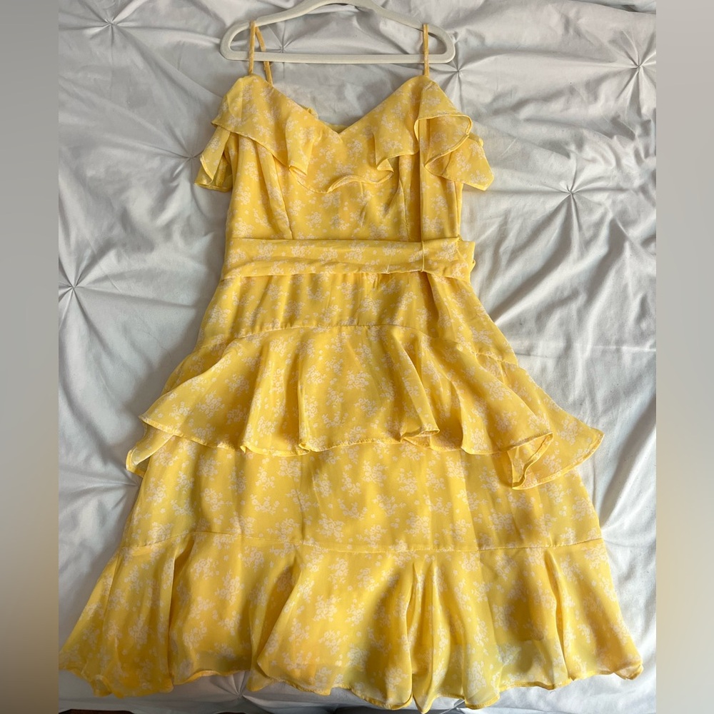Macy's Yellow Floral Dress